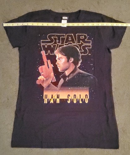 Disney Solo A Star Wars Story Han Solo Women's Black Graphic T-Shirt Size XL New - Picture 3 of 5
