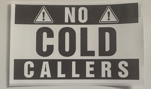 No Cold Callers Self Adhesive Sticker - 20 PACK - Picture 2 of 2