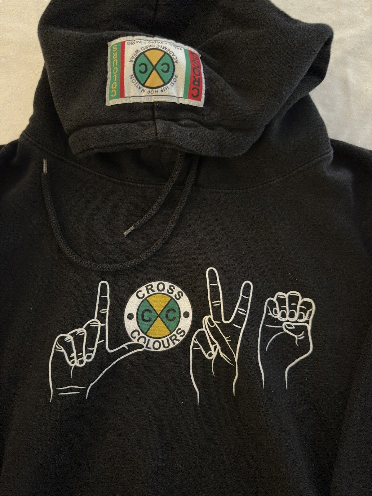 CROSS COLOURS Love Sign Language Hoodie Sweatshirt M… Gem