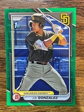 2024 Bowman - Prospects Green Border #BP-111 J.D. Gonzalez #46/99 (RC) Padres
