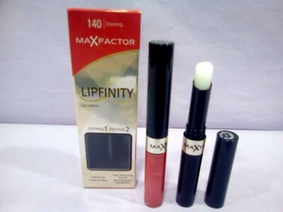 MAX FACTOR LIPFINITY LIPPENFARBE ZWEI SCHRITT 140 CHARMANT. LIP + FEUCHTIGKEITSSTICK