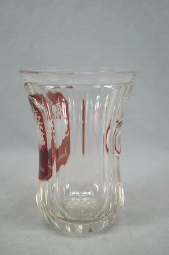 19th Century Bohemian Ruby Stained Engraved Snake Fountain & Cornucopia Tumbler - Picture 4 of 7