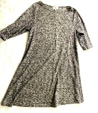 Thyme & Honey Womens Casual Sweater  Dress  Heathered Gray  Sleeve Short Shift,L