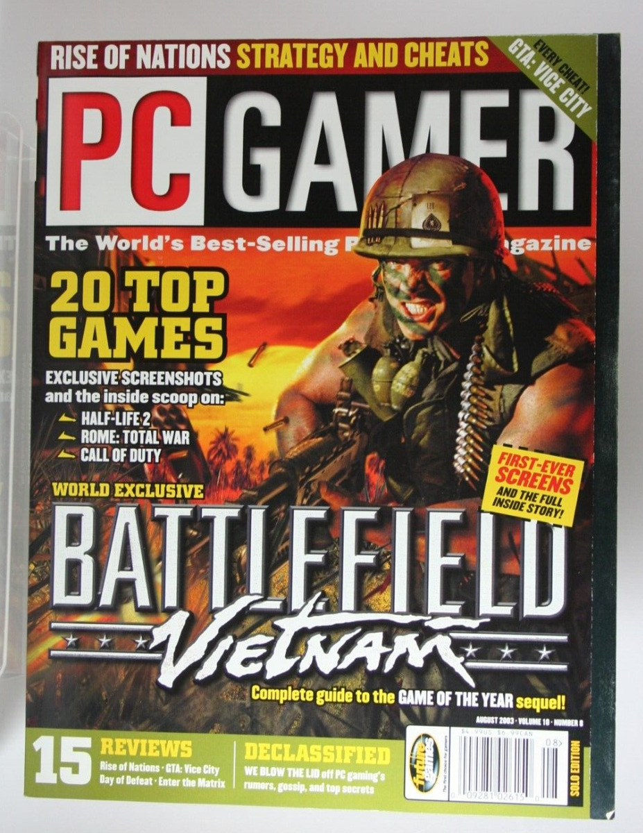 PC Gamer Magazine August 2003 Battlefield Vietnam Rise of Nations GTA Vice  City