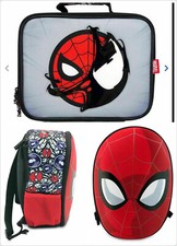 Disney Store Spider-Man Mask Backpack and Lunch Bag Set boys New