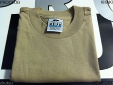 1 NEW PROCLUB COMFORT PLAIN T-SHIRT BLANK KHAKI TEE PRO CLUB S-3XL 1PC