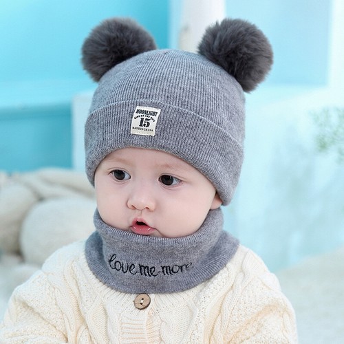 Baby Toddler Hat Knitted Cap Warm Winter Hat Slip Hat Scarf Cap Hat New - Bild 6 von 24