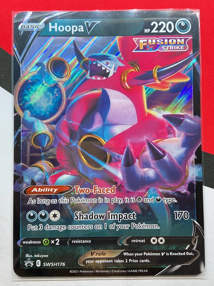 JUMBO Hoopa V Card SWSH176 Black Star Promo Pokémon PACK FRESH - Image 3 of 3