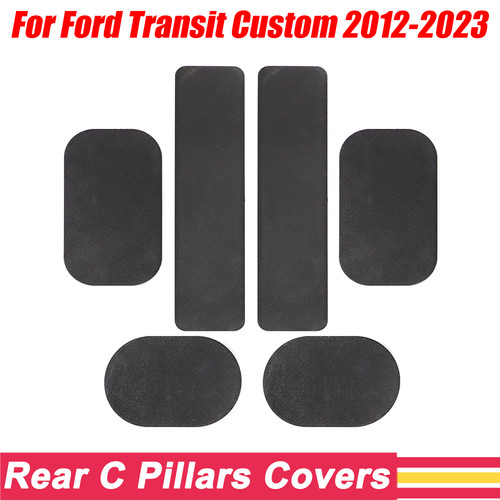 Black Fit Transit Custom Van C Pillar Rear Light Access Covers Camper Conversion - Picture 1 of 10