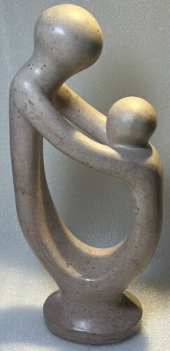 Modern Art Minimalist Carved Stone Statue Parent Child Kenya VTG MCM 10.5x4.5” - Picture 4 of 12