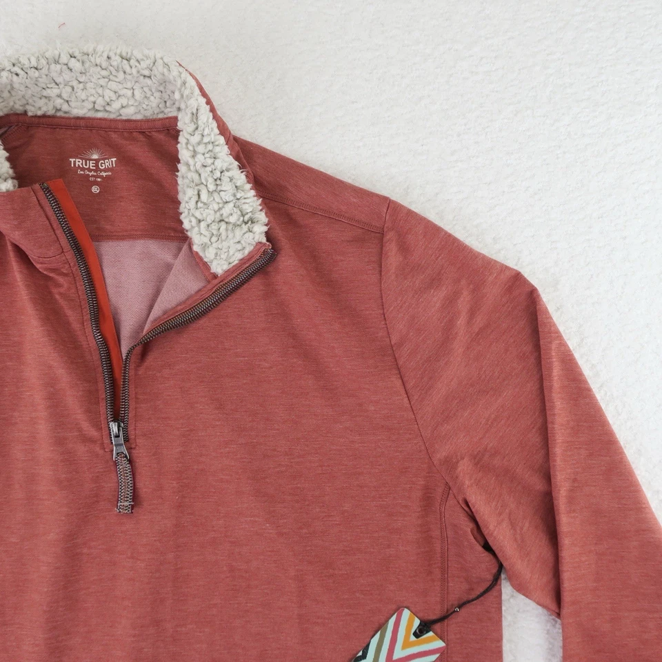 True Grit 1/4 Zip Long Sleeve Pullover Sweater Mens XXL 2XL Red - Image 2 of 4