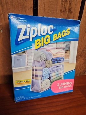 Ziploc Big Bags Jumbo 20 Gallon Size (3 Count Pack) Storage Tote Bag