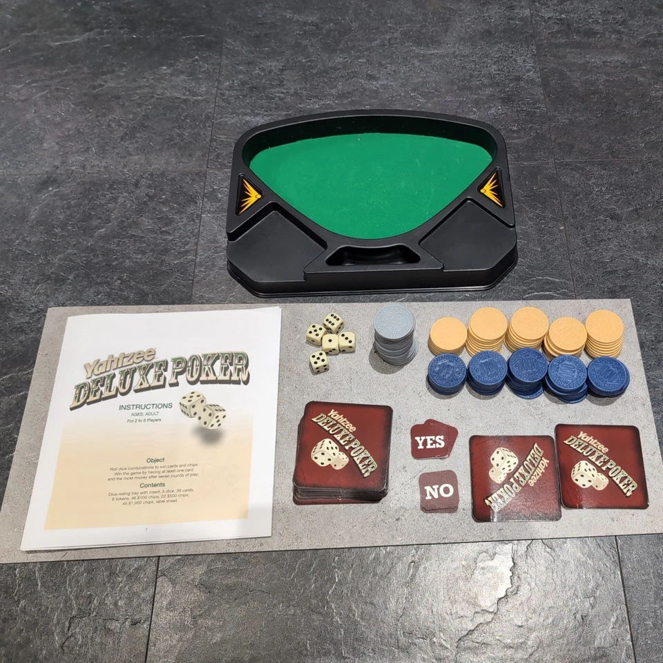 Yahtzee Deluxe Poker Game Parker Brothers Hasbro 2005 - 100% Complete - Image 3 of 4