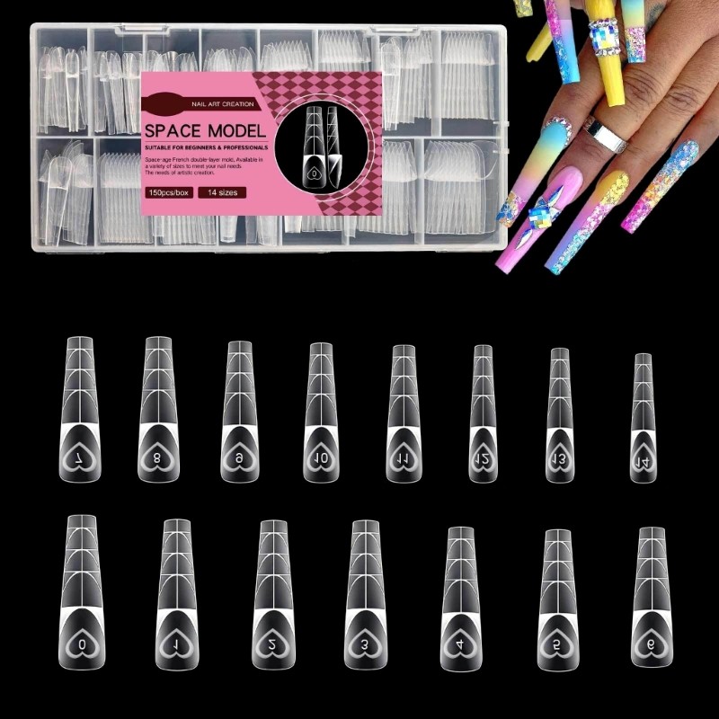 Reusable DIY Nail Art Stencils Molds Ergonomic Designs Nail Tips For ...