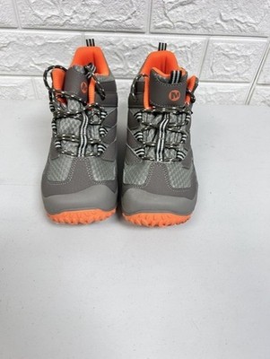 Boys Grey and Orange Merrel Boot Size 3.5 US