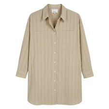 3.1 Phillip Lim Beige Striped Oversized Cotton Shirt Dress Size 4 - CJ