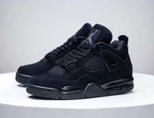 Jordan 4 Retro Black Cat Classic Black Super Cool Basketball Sneakers
