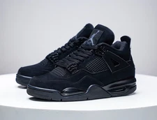 Jordan 4 Retro Black Cat Classic Black Super Cool Basketball Sneakers