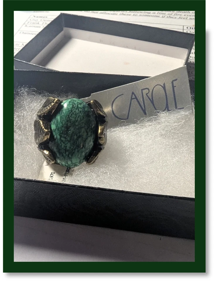 🍃 Anillo de declaración Nordstrom Carole “Leaf It to Glam” | Piedra de jaspe y hoja de latón Foto 2 de 4