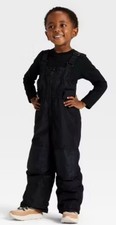 Cat And Jack Toddler Black Snow Bib Ski Pants Reinforced Knee Size 18M Boys