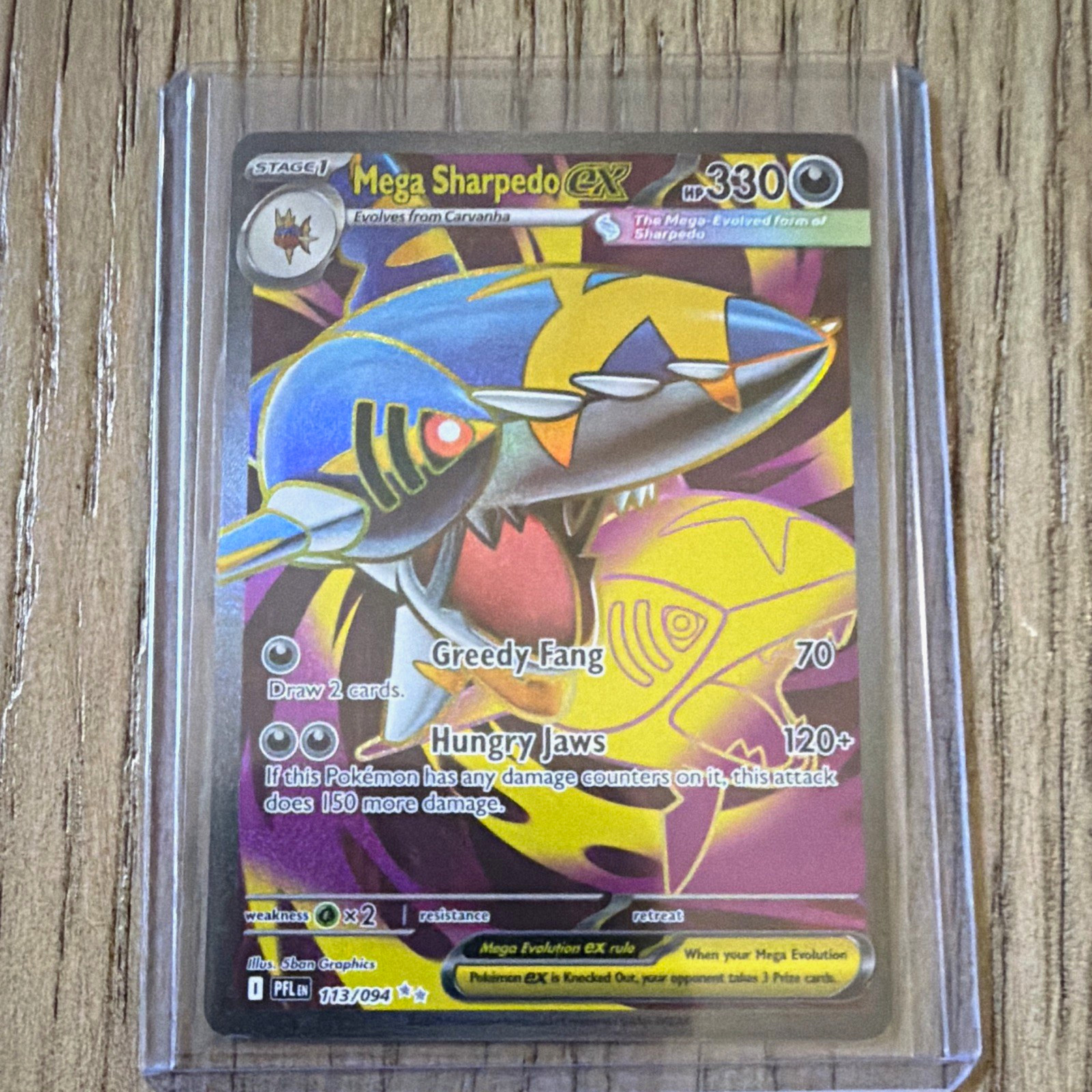 Pokemon TCG Mega Sharpedo EX Flashfire Secret Rare Holo 113/094 NM