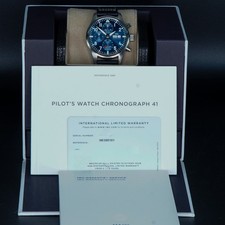 IWC Pilot Chronograph Watch Blue Dial 41mm IW388101 2025 Warranty to 2033 23