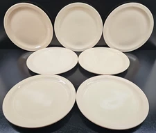 7 Sterling China Desert Tan Luncheon Plates Vintage Restaurant Ware Dish MCM Lot