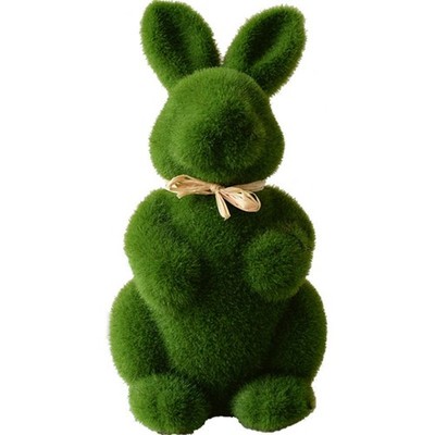 Lovely Handmade Moss Rabbit Artificial Turf Easter Bunny Home Office Decor
