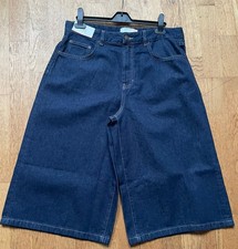 Next Wide Leg Relaxed Cropped Denim Culottes Size 12 Indigo NWT Mid Rise Jort