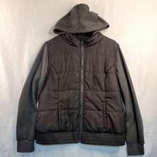 Ruff Hewn Boys Youth Hooded Puffer Vest Jacket L Black Whimsygoth Streetwear