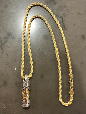 Custom Men's 14k Gold Stamp Rope Star of David 24 Inches " 4mm Plated Necklace