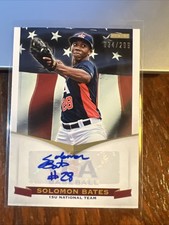 Solomon Bates 2012 USA Baseball National Team 15U Signatures Auto #4 /299