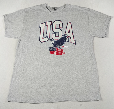 #ad Gildan Shirt Mens XL Gray USA Eagle Flag Tractor Supply Co Graphic Tee Patriotic $14.99