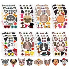 24 Sheets Dogs Make a Face Stickers Make You Own Dogs Stickers for Kids
