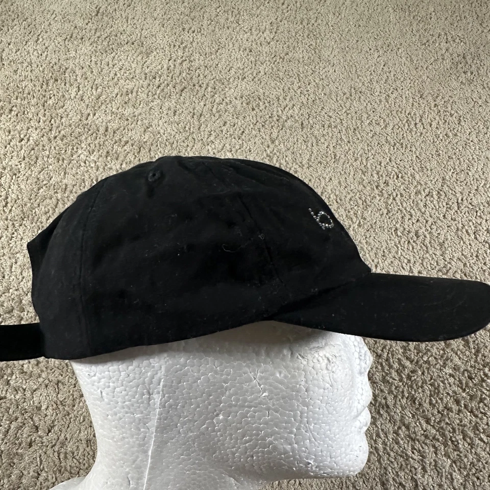 Gorra Bebe con correa trasera negra estrás cristal logotipo mujer béisbol ajustable Foto 4 de 4