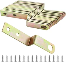 15Pcs Metal Z Angle Bracket 1/2 Inch / 12Mm Picture Frame Brace with Screws, Cor