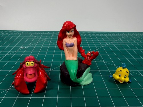 Disney The Little Mermaid Sebastian Flounder Mini  PVC Figures Cake Toppers VTG