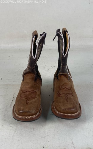 Redhawk Boot Co Children's Toddler Brown Leather Embroidered Cowboy Boots Size 8
