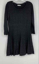 Calvin Klein Womens Gray Heather 3/4 Sleeve Knee Length Sweater Dress Size Large