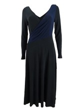 Lauren by Ralph Lauren Women's Tea-Length Trapeze Formal Dress (2, Black Multi)
