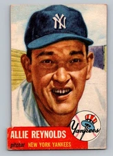 (74793) 1953 Topps #141 Allie Reynolds PR TRIM Bio in white