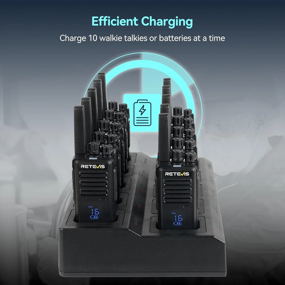 Retevis RT668H PMR446 Walkie Talkies 10 Pack Black Hidden Display USB-C 10-Way - Image 2 of 4