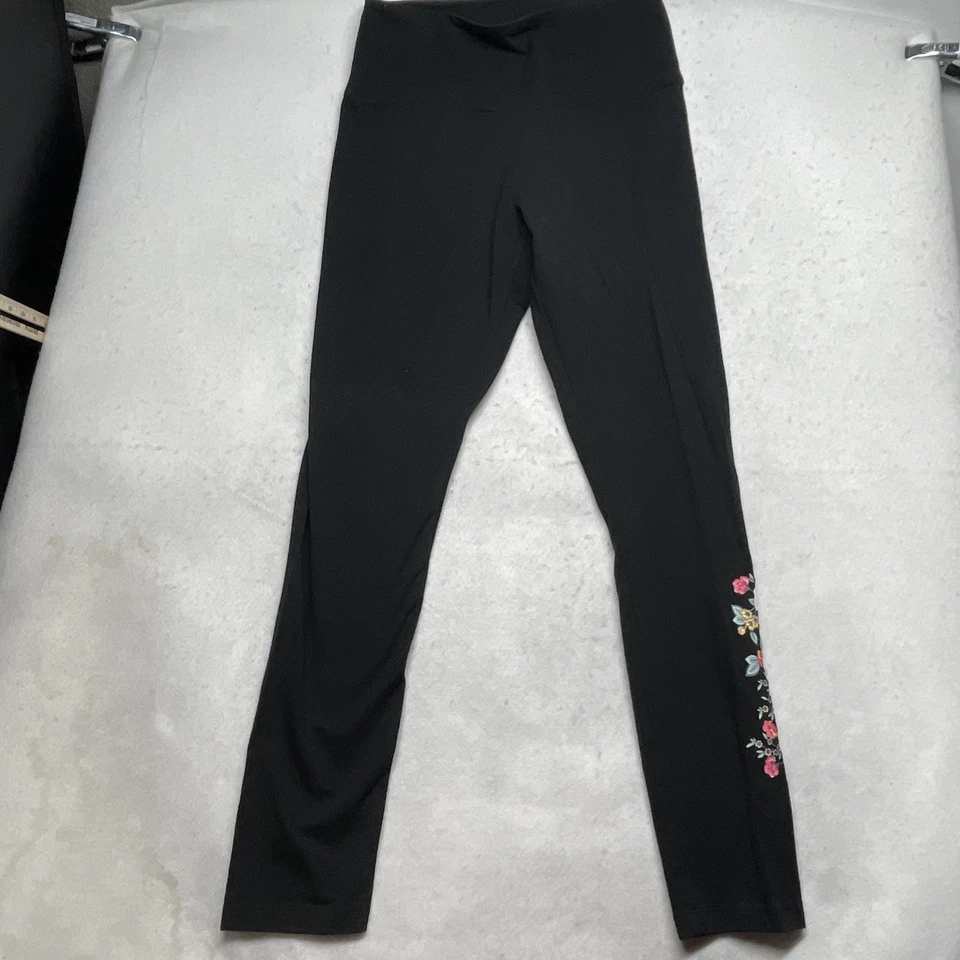 Nuevo Victorias Secret Rosa Floral Logo Negro Leggings Rosa Coral Flores L Nuevo con Etiquetas Foto 3 de 4