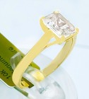 GENUINE 1.30 Cts WHITE  SAPPHIRE RING 10K YELLOW GOLD - Free Appraisal  - NWT — photo 3