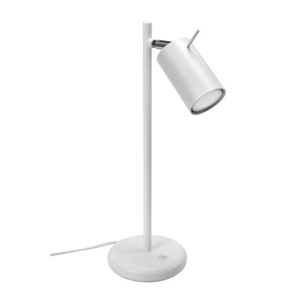 Lampe à poser blanc GU10 en acier modèle 1 Ring pour salon modernisé