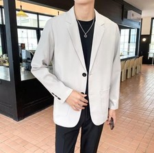 New Spring/ Fall Men's Long sleeve Suit Business Blazer Lapel Jacket Casual coat