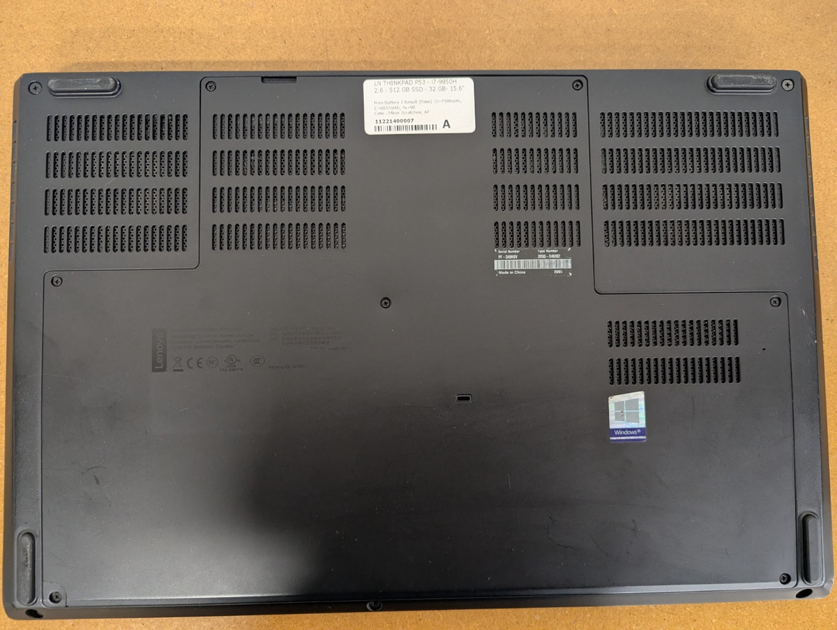Lenovo ThinkPad P53, i7-9850H, 512GB SSD, 32GB RAM, Win11Pro