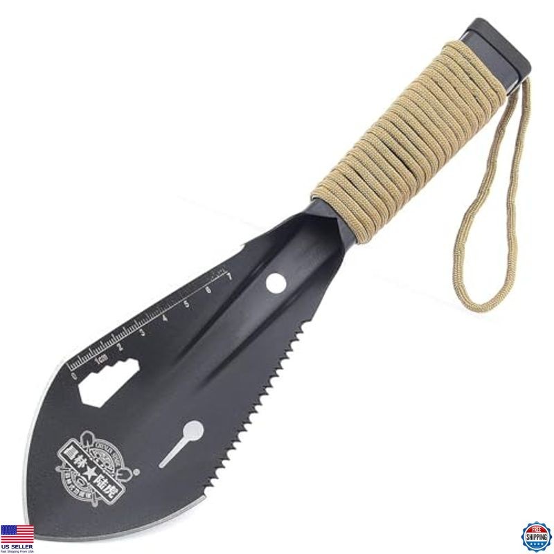 Backpacking Shovel & Camping Trowel Set – Serrated Edge, Hex Wrench, Ruler, Bag