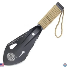 Backpacking Shovel & Camping Trowel Set – Serrated Edge, Hex Wrench, Ruler, Bag