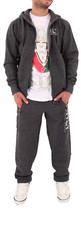 HLY Mens Tracksuit Size S Grey Hoodie Joggers Set Loose Fit Heavy Cotton Blend